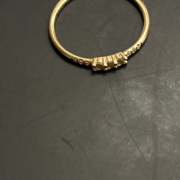 Catbird Three Green Sapphire Equilibrium Ring by Jennie Kwon in Yellow Gold - Picture 6 of 9